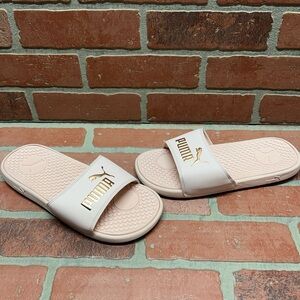 PUMA 'Cool Cat' Pink/Rose Gold Slide Sandals Women's Size 7